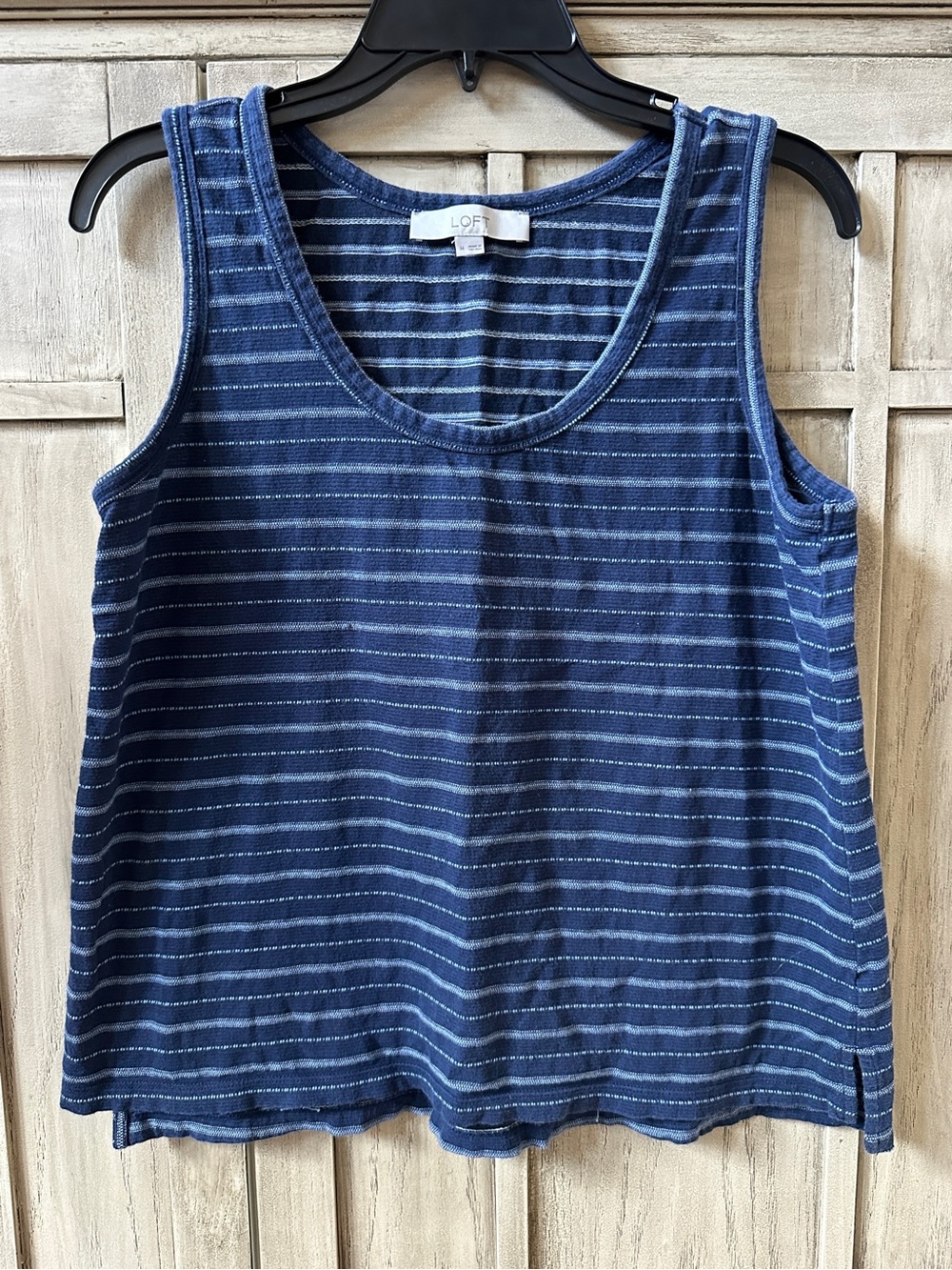 LOFT by Ann Taylor Striped Tank Top Shirt Women's Medium M Blue Perfect